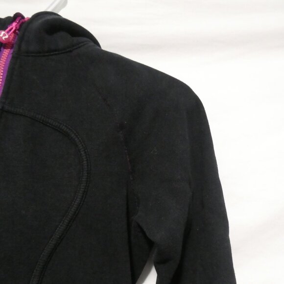 LULULEMON | size 4 | Black Scuba Hoodie W/ Purple Lining and Omega - Picture 7 of 15